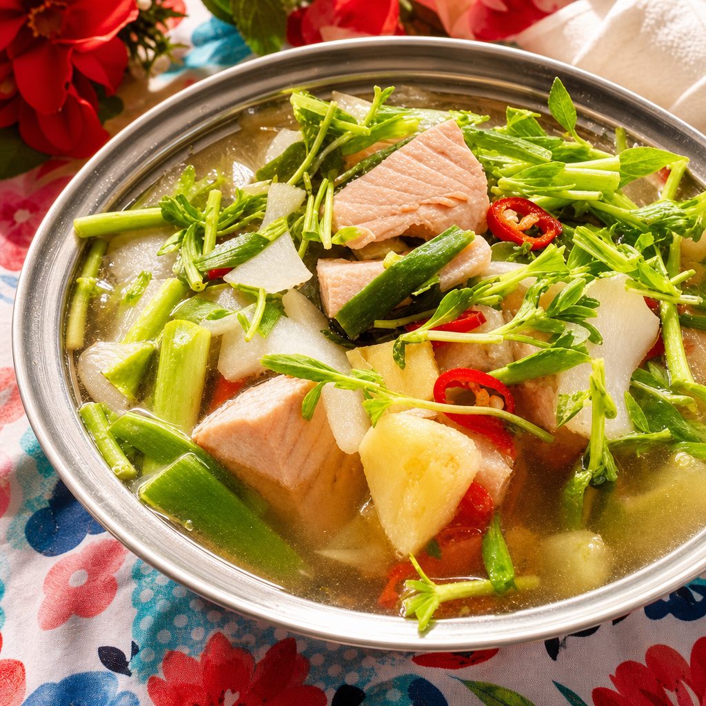 Canh Chua Ca Salmon - Sweet and Sour Salmon Soup (Family Size).