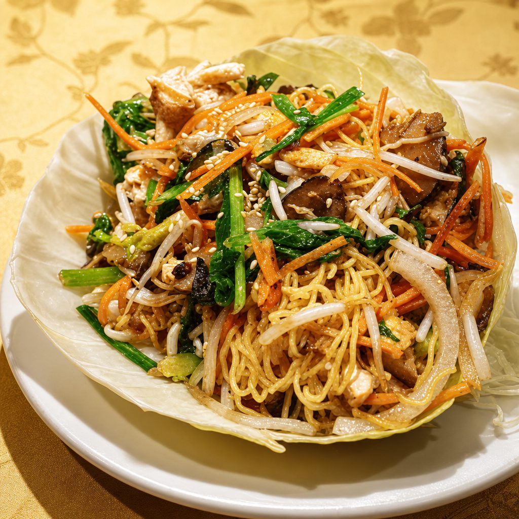 Mì Xào Mềm Chay - Haystack in the Field (Soft egg noodles).