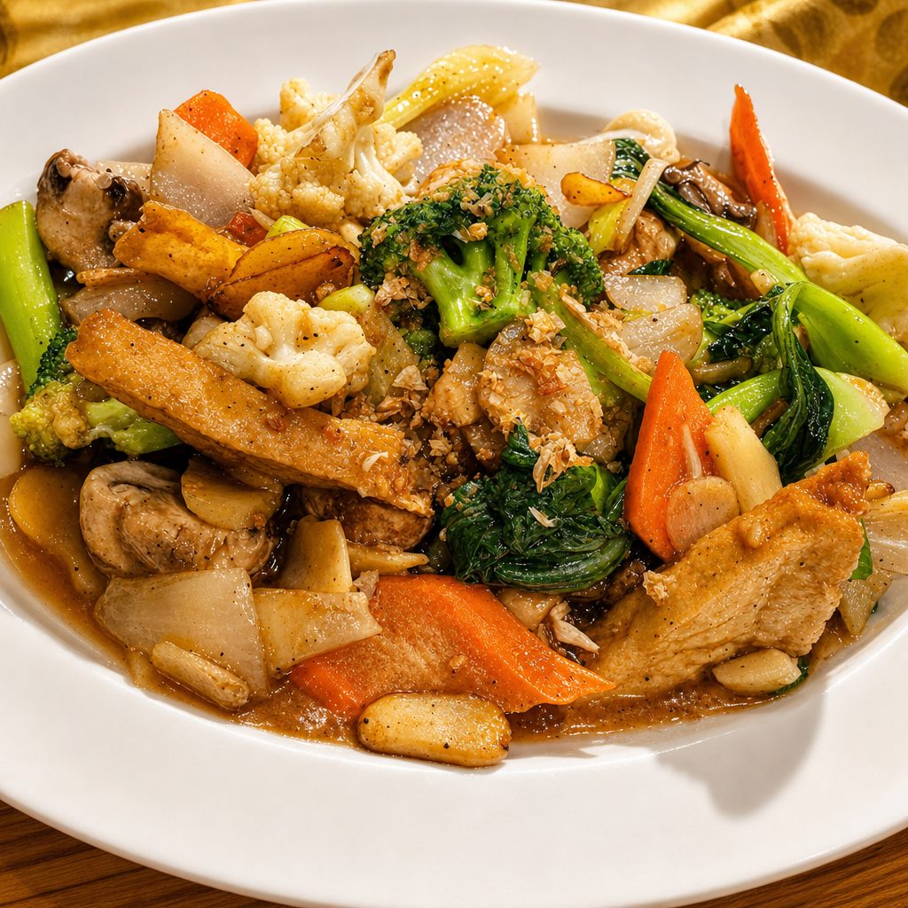 Rau Thập Cẩm Xào Gà - Harvesting Vegetarian (with Chicken).